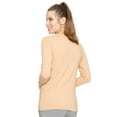 thumbnail image 3 of Stretch Is Comfort Women's Warm Long Sleeve Turtleneck Top Beige X-Large, 3 of 6