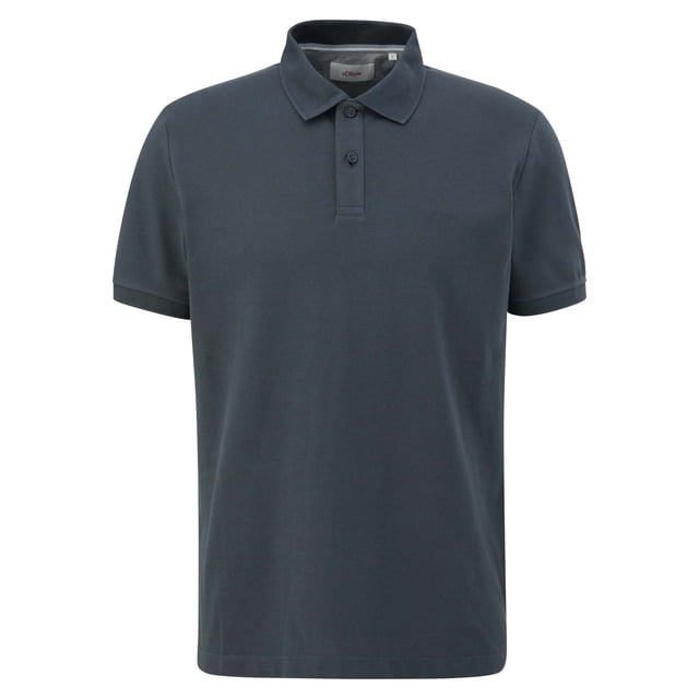s.Oliver Polo para hombre - básico, cuello polo, algodón, liso Gris oscuro 2XL (XX-Large)