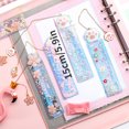 thumbnail image 2 of 1pc Random Pattern Kawaii Quicksand Rulers Girl Drawing Template Lace Sewing Ruler 5.91inch Pendant Cute Bookmark Stationery Office School Gift, 2 of 5