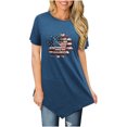 thumbnail image 1 of Día de la Independencia Moda Mujer Casual Manga corta Cuello redondo Impreso Tops Blusa Pompotops hkajfhjk468664, 1 of 6