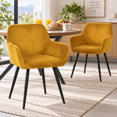 thumbnail image 1 of Juego de 2 Sillas de Comedor FurnitureR Con reposabrazos Amarillo, 1 of 11