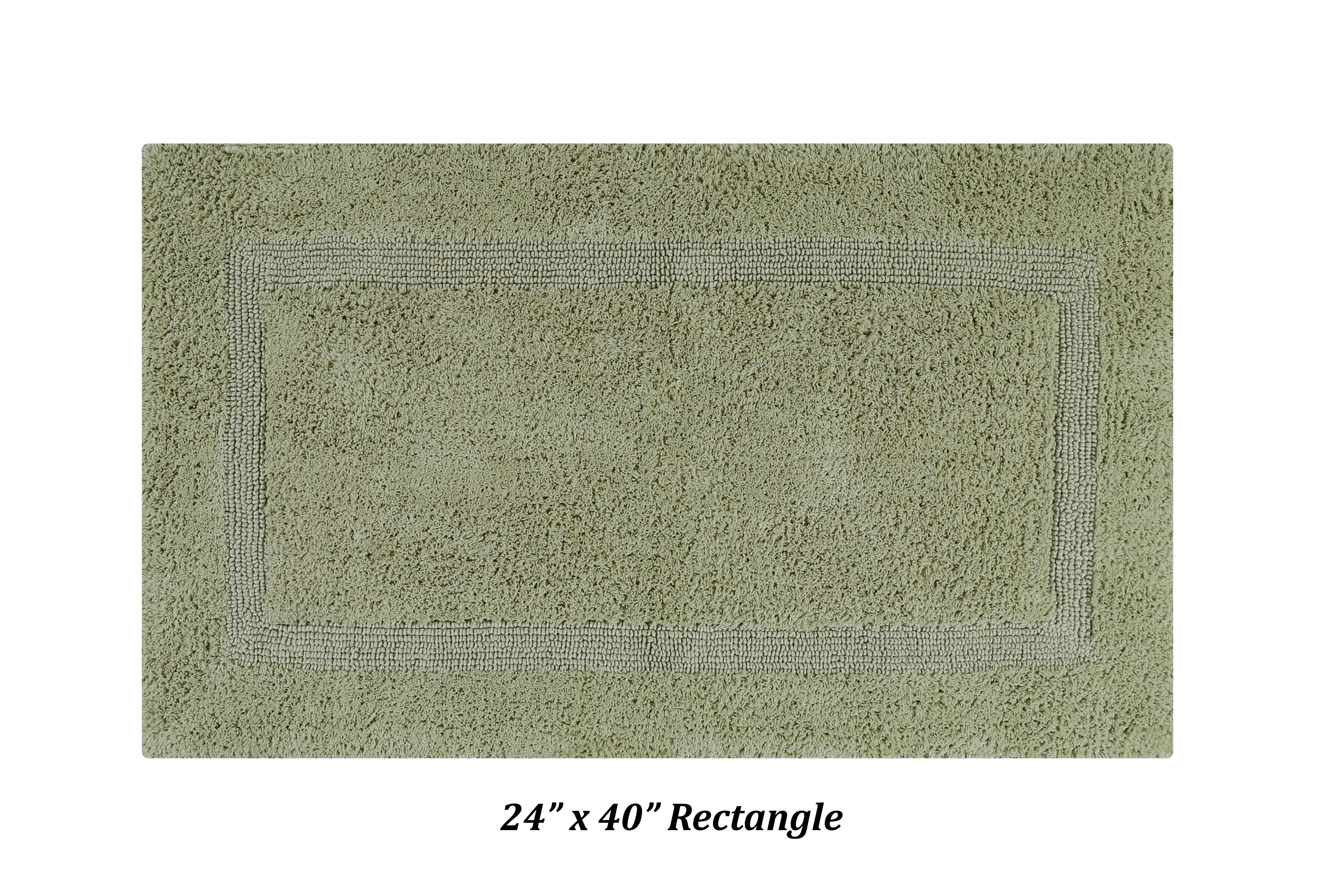 Better Trends Premium 3 Piece Bathroom Rug Set 100% Cotton, Extra Soft Tufted Bath Mat, Water Absorbent & Reversible Mat, Sage Lux Collection