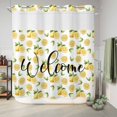 thumbnail image 5 of No Hook Shower Curtain with Built-in Rings - Country Summer Washable Waterproof Fabric Bathroom Curtains for Hotel,Rentals, 72 X 78 Inch Long , Welcome Lemon Print Yellow, 5 of 8