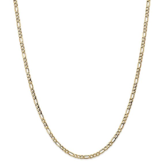 14k Yellow Gold 3.5mm Semi-Solid Figaro Chain