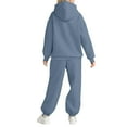 thumbnail image 5 of Womens 2 Piece Outfits Hoodie Sweatsuit Sets Over Sized Sweatshirt Baggy Fall Fashion Sweatpants with Pockets, for Winter Lounge and Casual Activities,Royal Blue,L, 5 of 7
