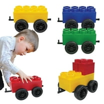 Jumbo Building Blocks - 5 Train Cars Set - Conductor Train for Kids Ages 3-8