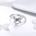 thumbnail image 3 of 925 Sterling Silver Dainty Butterfly Expandable Open Cuff Rings Adjustable Anima, 3 of 5