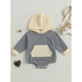 thumbnail image 2 of Bagilaanoe Newborn Baby Girl Boy Oversized Romper Sweatshirt Long Sleeve Bodysuit Stripe Print Pullover 3M 6M 9M 12M 18M 24M Infant Casual Tee Tops, 2 of 8