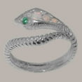 thumbnail image 2 of LBG British Made 925 Sterling Silver Real Genuine Opal & Emerald Womens Band Ring - 33 size options - Size 8.25, 2 of 6