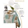 thumbnail image 2 of Aqua Coastal Starfish Table Cloth, Farmhouse Nautical Seahorse Coral Waterproof Tablecloth for Rectangle Tables, Reusable Washable Fabric Table Cover for Restaurant Kitchen Dining Tables 52"x70", 2 of 6