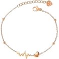 thumbnail image 1 of CANDYFANCY Daisy Zircon Stainless Steel Anklet Bracelet ECG Love Adjustable Rose Gold Anklets for Women Men 7.8-8.66 Inches - -, 1 of 4