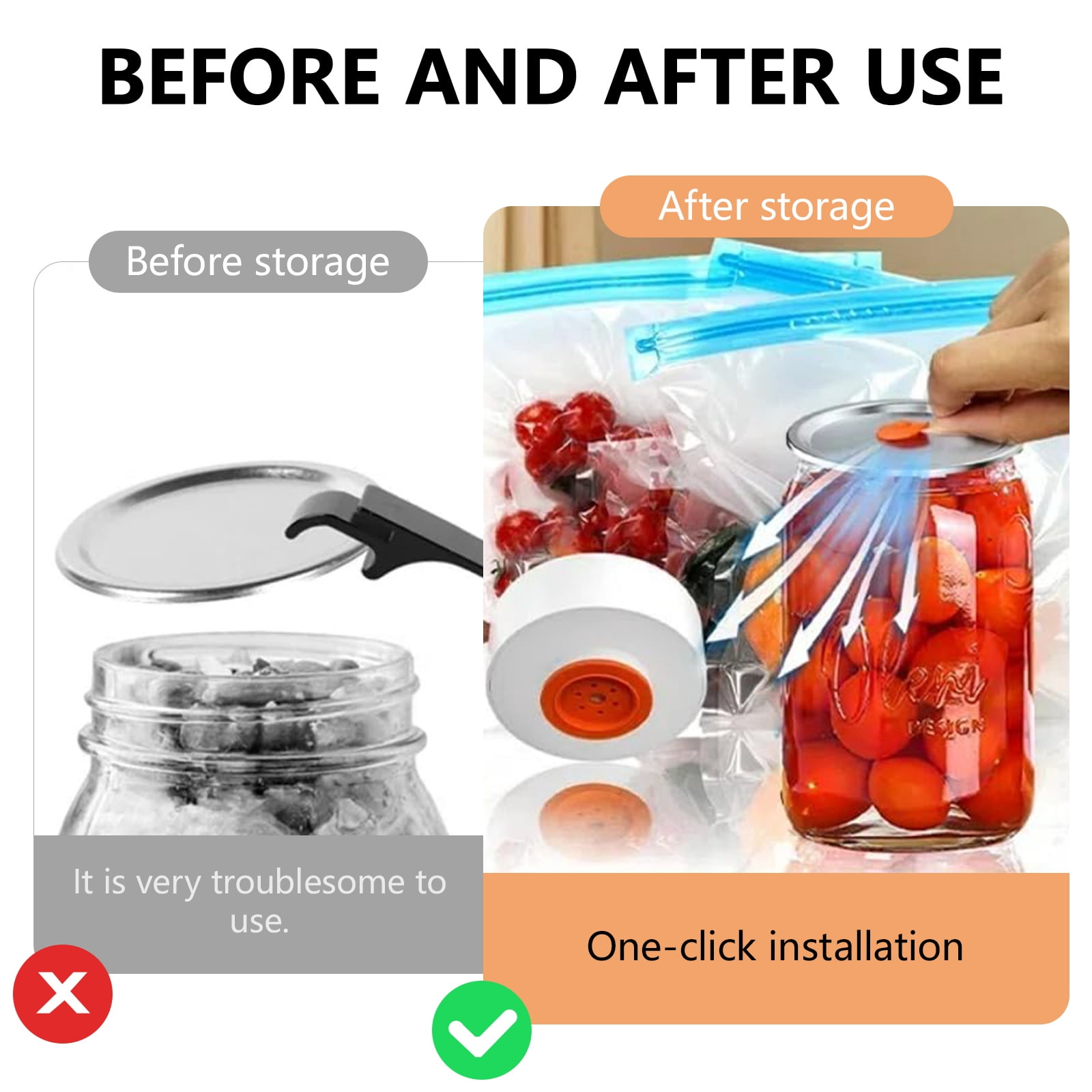 Glass Jar Vacuum Sealer Vacuum Sealing Machine Cordless Canning Sealer Electric Automatic Kitchen Supplies