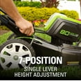 thumbnail image 6 of Greenworks 80V 21" Battery Powered Push Walk-Behind Mower + Two 2.0Ah Batteries & Charger, 6 of 9