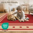 thumbnail image 4 of ODIKA 9'x12' Washable Area Rug Red Beige Geometric Artistic Design Elegant Minimalist Aesthetic with Bold for Master Suite, California King, Under Bed, Non-Shedding, Easy Care, 4 of 7