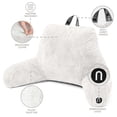 thumbnail image 4 of Nestl Reading Pillow, Backrest Pillows with Arms, Plush Faux Fur Back Pillow,&nbsp;Shredded Memory Foam Bed Rest Pillow, White, 4 of 9