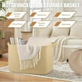thumbnail image 4 of 118L Extra Large Blanket Basket, 24.8"x17.7"x16.2" Woven Rope Baskets for Storage, Nursery Blanket Storage for Living Room, Toy Basket with Handle Organizing Comforter Cushions Pillows, Jute, 4 of 16