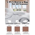 thumbnail image 5 of MorroMorn King Comforter Set, 4 PCS Bedding Set with Cloud Comforters, Deep Pocket Fitted Sheets, Pillowcases, for Men Women All Seasons Ultra Soft Lightweight Blanket Noiseless Neutral (White, King), 5 of 6
