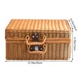 thumbnail image 4 of MOVTOP Valise Rétro Tissée à la Main avec Poignée et Loquet Durables Marron 10x6x5 Pouces, 4 of 8