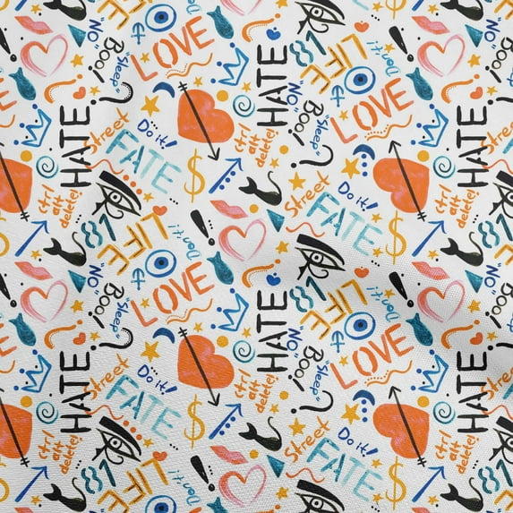oneOone Georgette Viscose White Fabric Abstracts Quilting Supplies Print Sewing Fabric By The Yard 42 Inch Wide