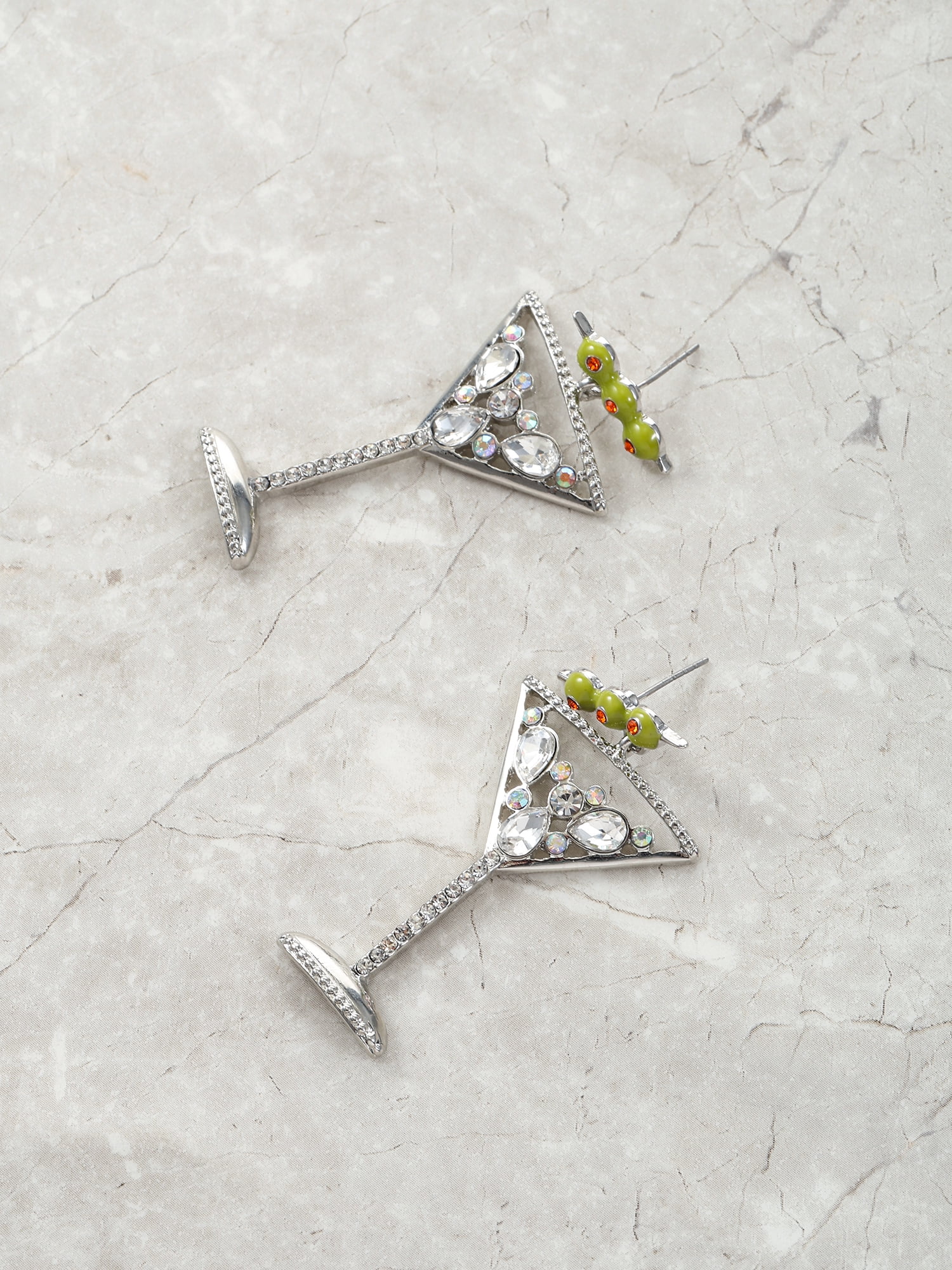Packed Party Women's Teeny Martini Dangling Stud Earrings, 1 Pair