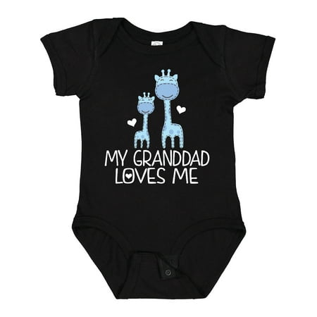 

Inktastic Granddad Loves Me Boys Giraffe Grandson Boys Baby Bodysuit