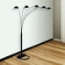 1pc Modern Design Classic Peacock Shade 82" Floor Lamp Black Living Room
