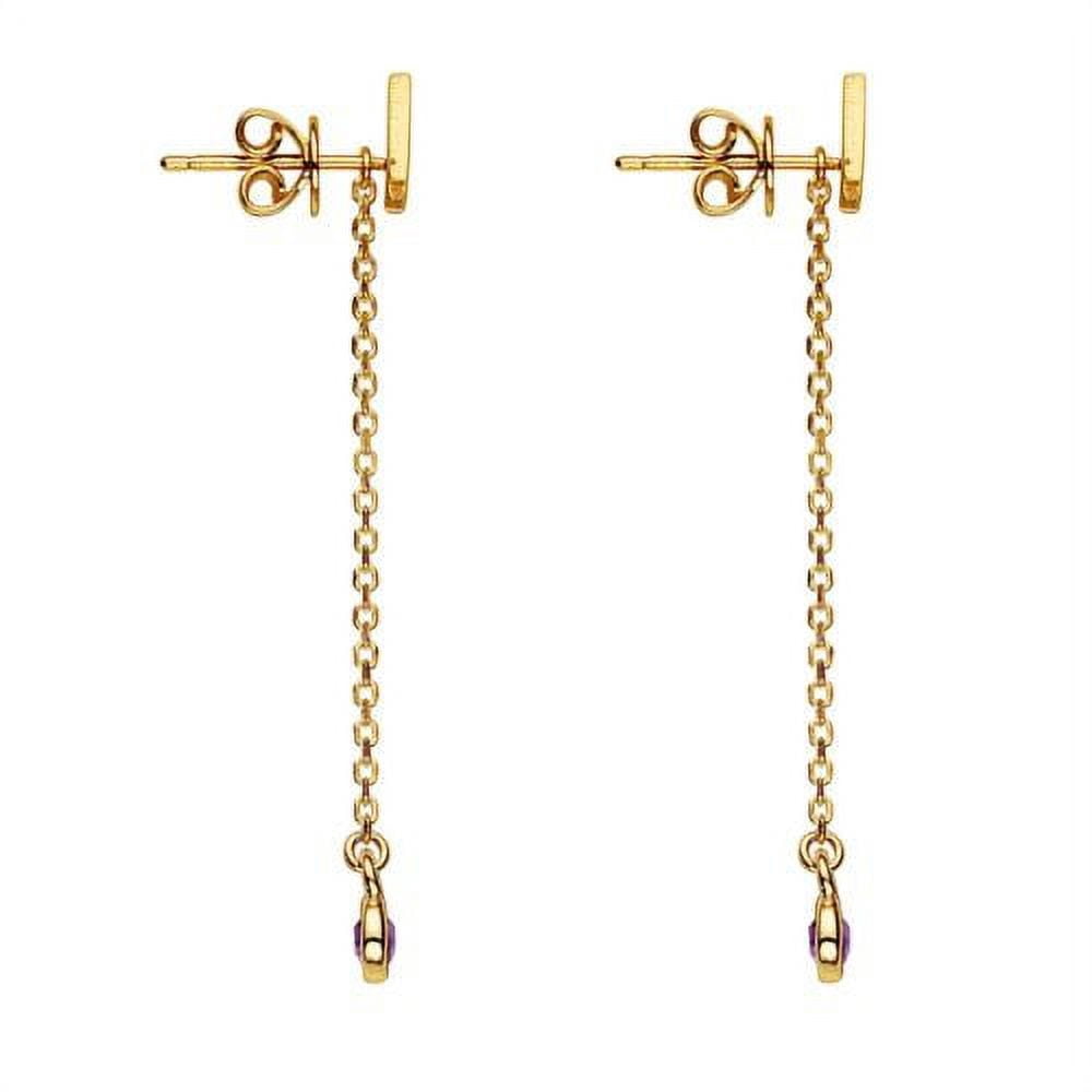 Personalized Planet Women's Gold over Sterling Name with Birthstone Dangle Crawler Earrings