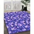 thumbnail image 3 of Ahgly Company Machine Washable Indoor Round Transitional Purple Mimosa Purple Area Rugs, 6' Round, 3 of 7