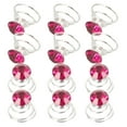 thumbnail image 2 of 12 horquillas de metal con diamantes de imitación para mujer, con espiral, para boda, graduación, fiesta, cumpleaños (rosa), 2 of 7