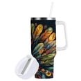 thumbnail image 2 of Ryvnso 40 oz Tumbler with Handle and Straw Insulated Stainless Steel Travel Mug with Lid Boho Art Turkey, 2 of 9