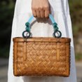 thumbnail image 2 of Unique Bargains 2 Pcs Wooden Beaded Bag Handles Woven Purse Handle Replacement Blue, 2 of 5