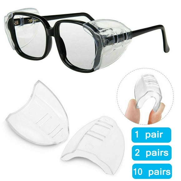 Fiudx Protectores Laterales para Gafas (2 Pares), Fácil Instalación, Material de Tpu Suave, Ligeros y Cómodos, Ajuste Universal para Gafas y Gafas de Seguridad, Uso Versátil, Incluye 2 Pares.
