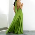 thumbnail image 7 of DHFJKG Formal Dresses For Women Wedding Guest Dress Summer Halter Silk Satin Sleeveless Flowy Maxi Dress Party Prom Stylish Dresses, 7 of 7