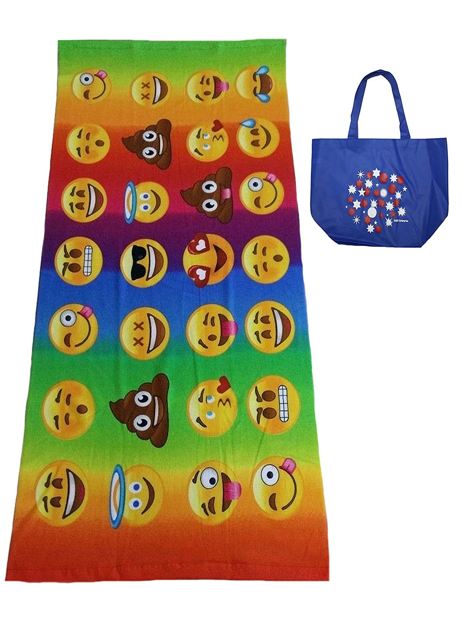 Download Emoji Beach Towel / Bath Towel & Tote Multi-pack - 2 Piece ...