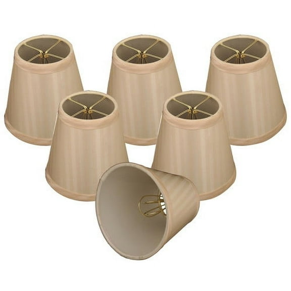 Royal Designs, Inc. Empire Chandelier Shade CS-1008-5EGG/ST-6, Eggshell Stripe, 3 x 5 x 4.5, Pack of 6