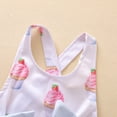 thumbnail image 3 of Seyurigaoka Girl’s Cute Bow Cake Pattern Backless Ruffles Suspender Swimsuit, 3 of 8