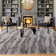 thumbnail image 2 of Jamfeel Fluffy Plush Area Rugs Soft Cozy Print Fuzzy Rugs Floor Carpet for Bedroom Living Room, 4'x6', Gray, 2 of 7
