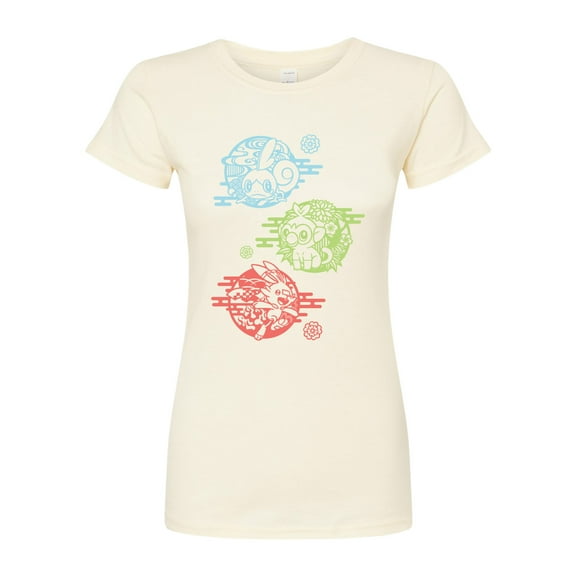 Pokémon - Grookey Scorbunny And Sobble - Juniors Fitted Graphic T-Shirt