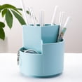 thumbnail image 3 of Miangastore Makeup Brush Pot Blue 1Pcs 4.7In Square PP, 3 of 9