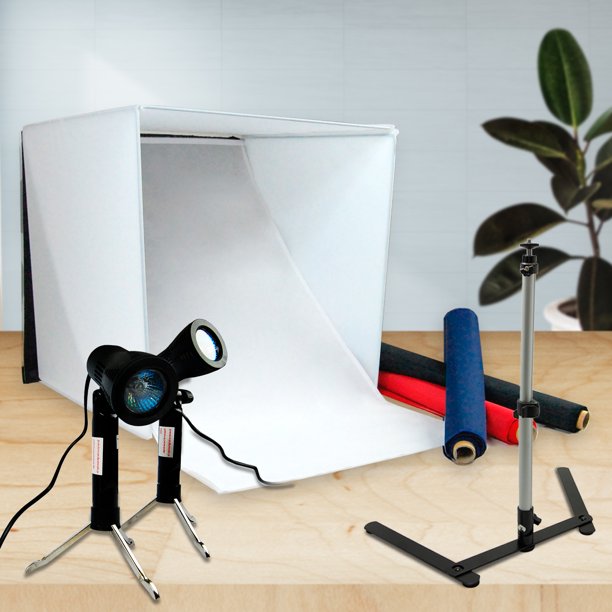 LS Photography 24" Photo Studio Photography Light Tent Backdrop Kit