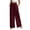 Wine, variant on Bovxnpu Womens Cotton Linen Pants Wide Leg Trousers Loungewear Pant Beach Work Trousers Women's Summer Linen Solid Pants Elastic Waist Pockets Full Length Casual Pants