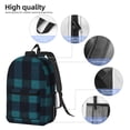thumbnail image 5 of 17in Backpack With Pocket Adjustable Shoulder Strap Large Capacity Zipper Opening And Closing Double Pull Head Zipper For Work Travel Sports Darkcyan Buffalo Plaid Check Tartan Scotland_2, 5 of 8