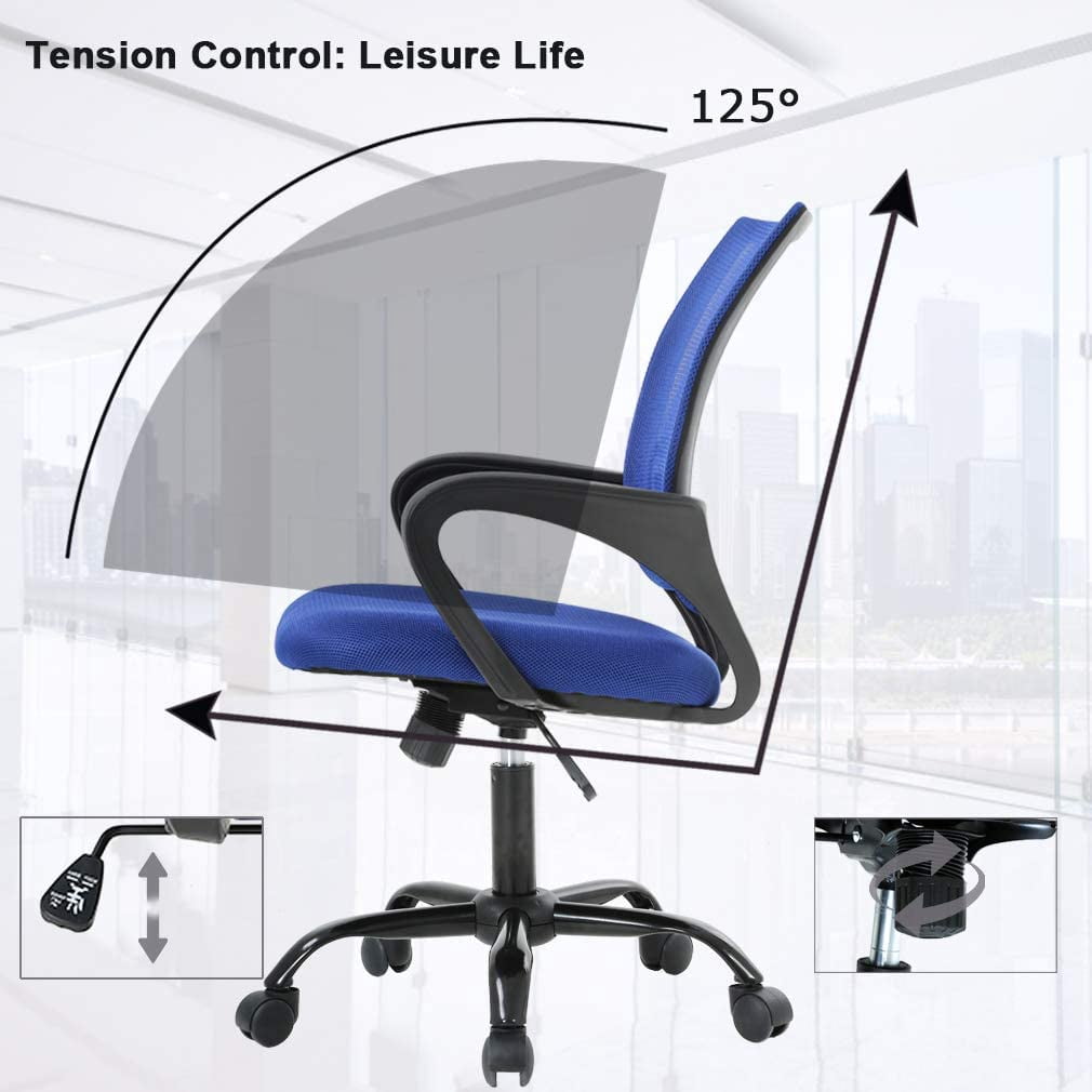 NiamVelo Mesh Office Chair Height Adjustable Ergonomic Desk Chair Quiet Executive Rolling Swivel Chair for Adults, Blue