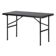 thumbnail image 2 of Favory Folding Picnic Table for Indoor Outdoor, Portable Fold-in-Half Plastic Dining Camping Party Table with Carrying Handle,4 FT Black, 2 of 14