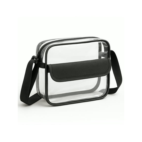 TSV Stadium Approved Clear Crossbody Bag, Waterproof Shoulder Bag with Adjustable Strap for Concerts