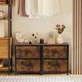 thumbnail image 4 of CONCETTA 2-Piece Fabric Dresser Set with Adjustable Feet, 20 inch Rust Nightstand & Drawers for Adult Bedroom, Rust Brown, 4 of 6