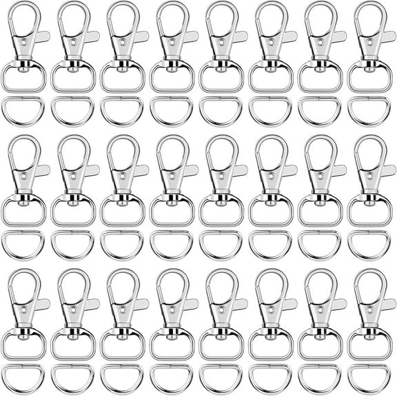 120 Pcs Set Keychain Accessories, Including 60 Rotatable Buckles And 60 D-rings, Used For Wallets, Hardware, Sewing Projects, Diy Crafts, Backpack Accessories