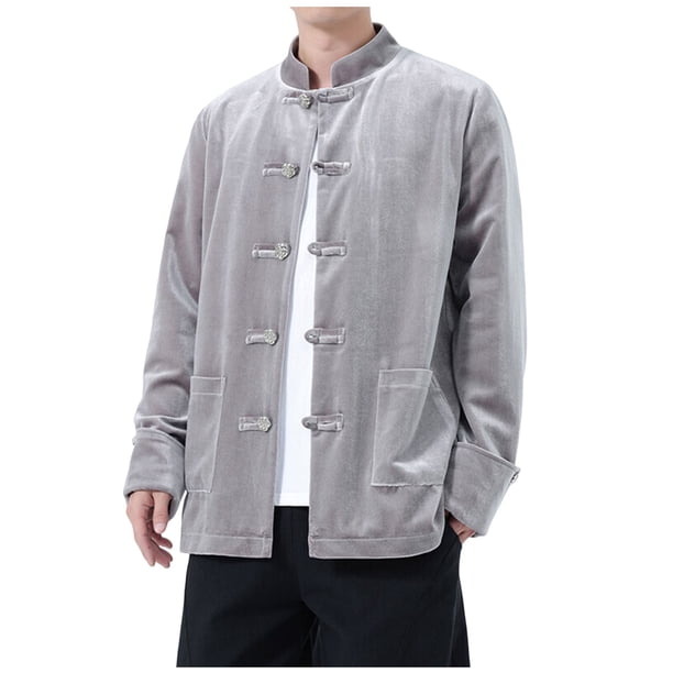 Donemore Men's Traditional Chinese Jacket Frog-Pattern Buttons