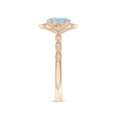 thumbnail image 3 of Angara Natural 0.6 Ct. Aquamarine with Diamond Vintage Inspired Ring in 14K Rose Gold for Women (Ring Size: 3), 3 of 9