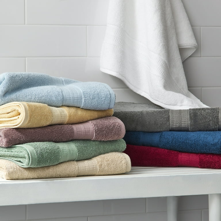Better Homes & Gardens Adult Bath Towel, Solid Blue 